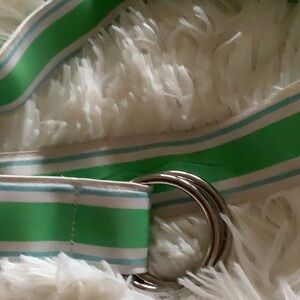 Green and White Striped Belt